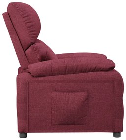Poltrona reclinável tecido vermelho tinto