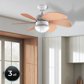 Ventoinha de teto Cecotec EnergySilence Aero 3600 Vision 50 W, diâmetro 92 cm, lâmpada, 3 velocidades, 6 lâminas reversíveis, função verão/inverno, in