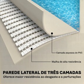 Piscina Desmontável Tubular 394,5x208,3x80,5 cm 6075 L Retangular com Estrutura Metálica para 4-6 Pessoas Cinza