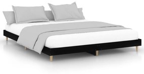 Estrutura de cama 200x200 cm derivados de madeira preto