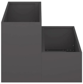 Vaso de Jardim - 2 Camadas Preto em Aço, 100x60x45 cm