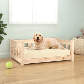 Cama para cães 75,5x55,5x28 cm madeira de pinho maciça