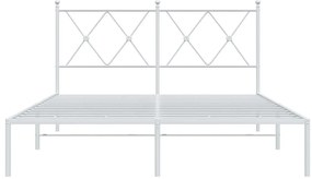 Estrutura de cama com cabeceira 140x190 cm metal branco
