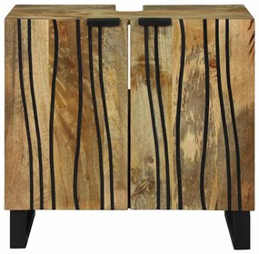 Armário para Pia 62 x 33 x 58 cm, de madeira de manga sólida e madeira