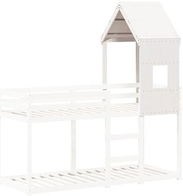 Telhado de cama infantil 60x89x134,5 cm pinho maciço branco