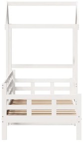 Sofá-cama c/ telhado 90x190 cm madeira de pinho maciça branco