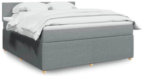 vidaXL Cama com molas/colchão 180x200 cm tecido cinzento-claro