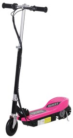 HOMCOM Trotinete Elétrica Dobrável para Crianças e Adolescentes acima de 7 Anos Velocidade de 10km/h Carga 50kg 78x37x89-95cm Rosa