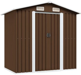 47029 vidaXL Abrigo de jardim 204x132x186 cm aço castanho