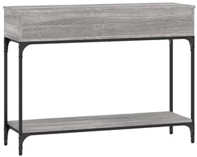 Mesa consola 100x30,5x75cm derivados de madeira cinzento sonoma