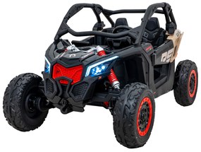 Carro elétrico para Crianças 24V 4x200W 2 Lugares, Buggy Can-Am Maverick Turbo RR Rodas de EVA, Assento de couro Preto