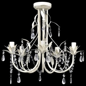 Candelabro com cristais pendente elegante com 5 lâmpadas