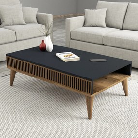 Mesa de Centro Milan – Nogueira e Antracite – 105x34,6x60 cm