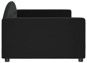 Sofá-cama 100x200 cm veludo preto