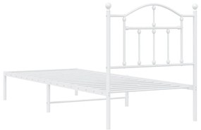 Estrutura de cama com cabeceira 80x200 cm metal branco