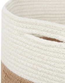Conjunto de 2 cestos de algodão creme e branco ARDESEN Beliani