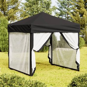 vidaXL Tenda para festas dobrável com paredes laterais 2x2 m preto