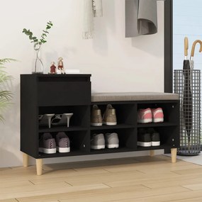 vidaXL Sapateira 102x36x60 cm derivados de madeira preto
