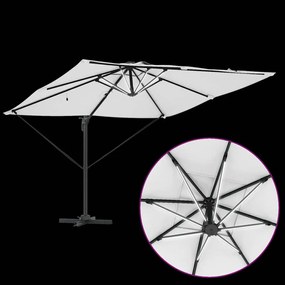 Guarda-sol Cantilever Roma da com LEDs Solares - Areia - 286 x 285 x 2