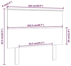 Cabeceira de cama 104x6x82,5 cm pinho maciço