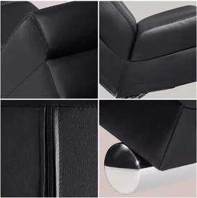 Poltrona London 186 x 55 x 89 cm em couro sintético preto