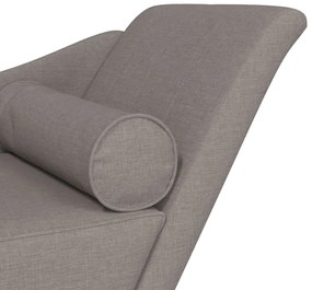 Chaise lounge com almofadões tecido cinzento-acastanhado