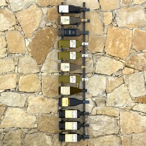 Garrafeira de parede para 24 garrafas ferro preto