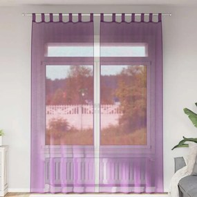 Cortinas de voile com laços 2 pcs roxo 140x260 cm