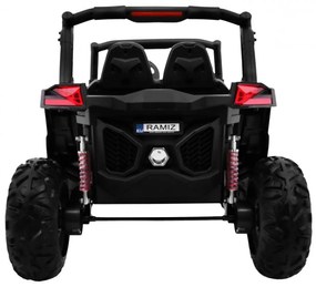 Buggy elétrico para Crianças 24V 4x4 2 Lugares SuperStar Rodas de EVA, Assento de couro Preto