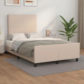 Estrutura de cama sem colchão 120x190cm couro artif. cappuccino