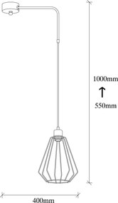 ****  
Candeeiro de Teto Kese – Preto – Diâmetro 40 cm, Altura 100 cm