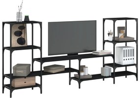 Armário de TV 206,5x28,5x95 cm derivados de madeira preto