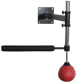 HOMCOM Punching Ball de Boxe Montado na Parede Altura Ajustável com Barra Giratória e Inflador 79x72x20cm Preto e Vermelho | Aosom Portugal