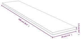 Prateleira de parede 100x20x1,5cm bambu