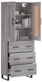 Armário alto 69,5x34x180 cm derivados de madeira sonoma cinza