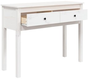 Mesa consola 100x35x75 cm pinho maciço branco