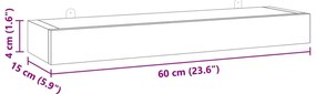 Prateleiras de parede 2 pcs 60x15x4 cm madeira de teca maciça