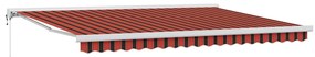 Toldo retrátil automático laranja e marrom 450x300 cm