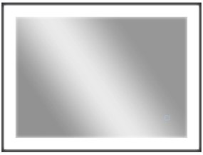 HOMCOM Espelho de Casa de Banho com LED 80x60 cm Iluminação Ajustável Função Anti-Embaciamento Função Memória Preto | Aosom Portugal