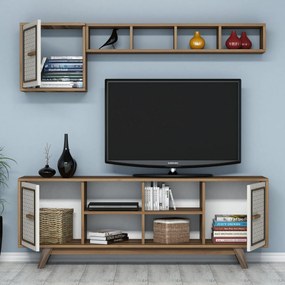 Conjunto de Mobiliário de Sala Ayla – Nogueira e Creme – Diversas Medi