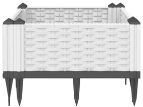 Vaso/floreira de jardim c/ estacas 42,5x42,5x28,5 cm PP branco