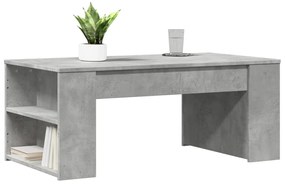Mesa de centro 102x55x42 cm madeira processada cinza cimento