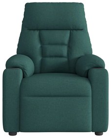 Poltrona de massagens reclinável tecido verde-escuro