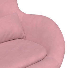 Cadeira de Ovo vidaXL em Veludo Rosa