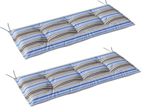 Outsunny Conjunto de 2 Almofadas para Banco de Jardim de 2 Lugares 120x50x5 cm Almofadas Retangulares Impermeáveis Multicor