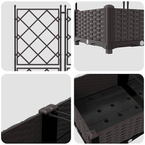 Jardineira vidaXL com treliça 5 pcs Marrom 120x120x125,5 cm