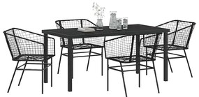 Conjunto de Jantar de Jardim 5 Peças Preto