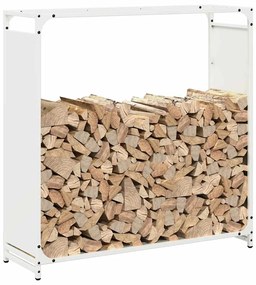 Suporte para lenha 90x28x90 cm aço laminado a frio branco