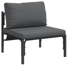 Conjunto de Sofá de Jardim 4 pcs Cinzento-escuro Aço