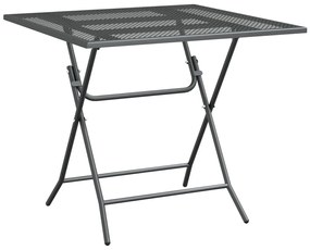 Mesa de jardim 80x80x72 cm malha metal expandido antracite